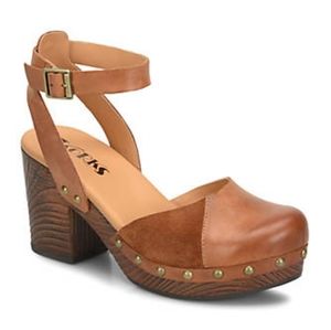 Kork-Ease Brown Leather Mules